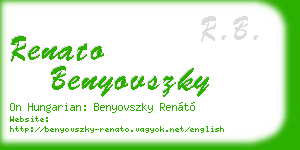 renato benyovszky business card
